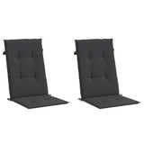 Cojines de silla de jardín de Vidaxl 2 st alto trasero 120x50x3 cm tela negra