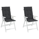 Cojines de silla de jardín de Vidaxl 2 st alto trasero 120x50x3 cm tela negra