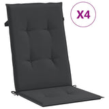 Vidaxl Garden Chair Cudions 4 St High Back120x50x3 CM Tyg Black