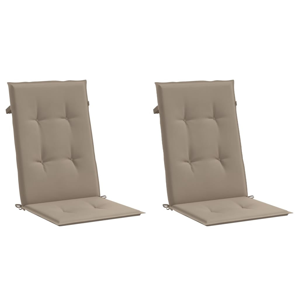 Vidaxl garden chair cushions 2 st high back 120x50x3 cm fabric taupe