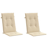 Vidaxl Gartenstuhl Kissen 2 St hoher Rücken 120x50x3 cm Stoff Beige