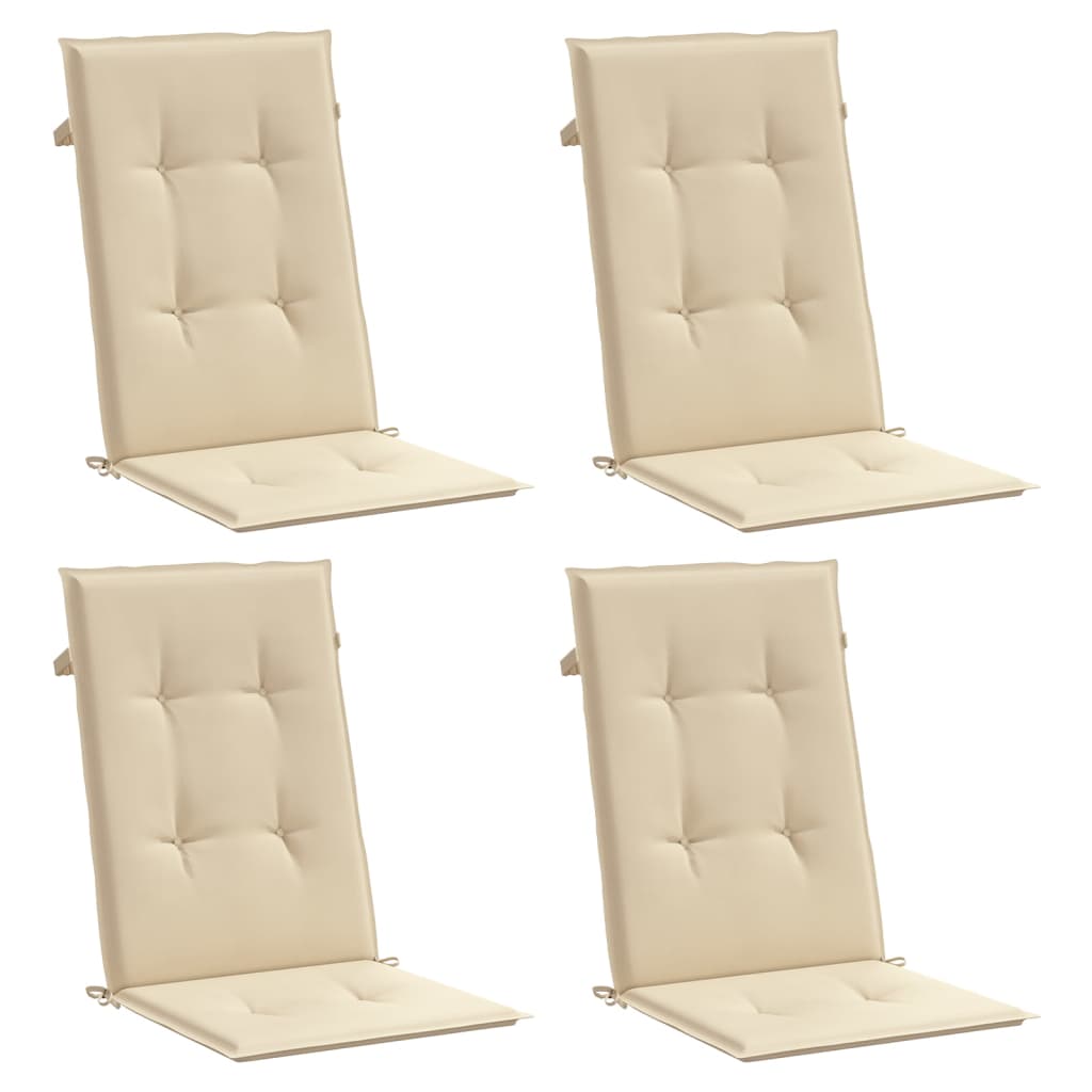 Vidaxl Garden Stol Puder 4 ST High Back120x50x3 cm Stof beige