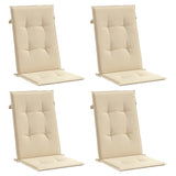 Vidaxl Garden Stol Puder 4 ST High Back120x50x3 cm Stof beige