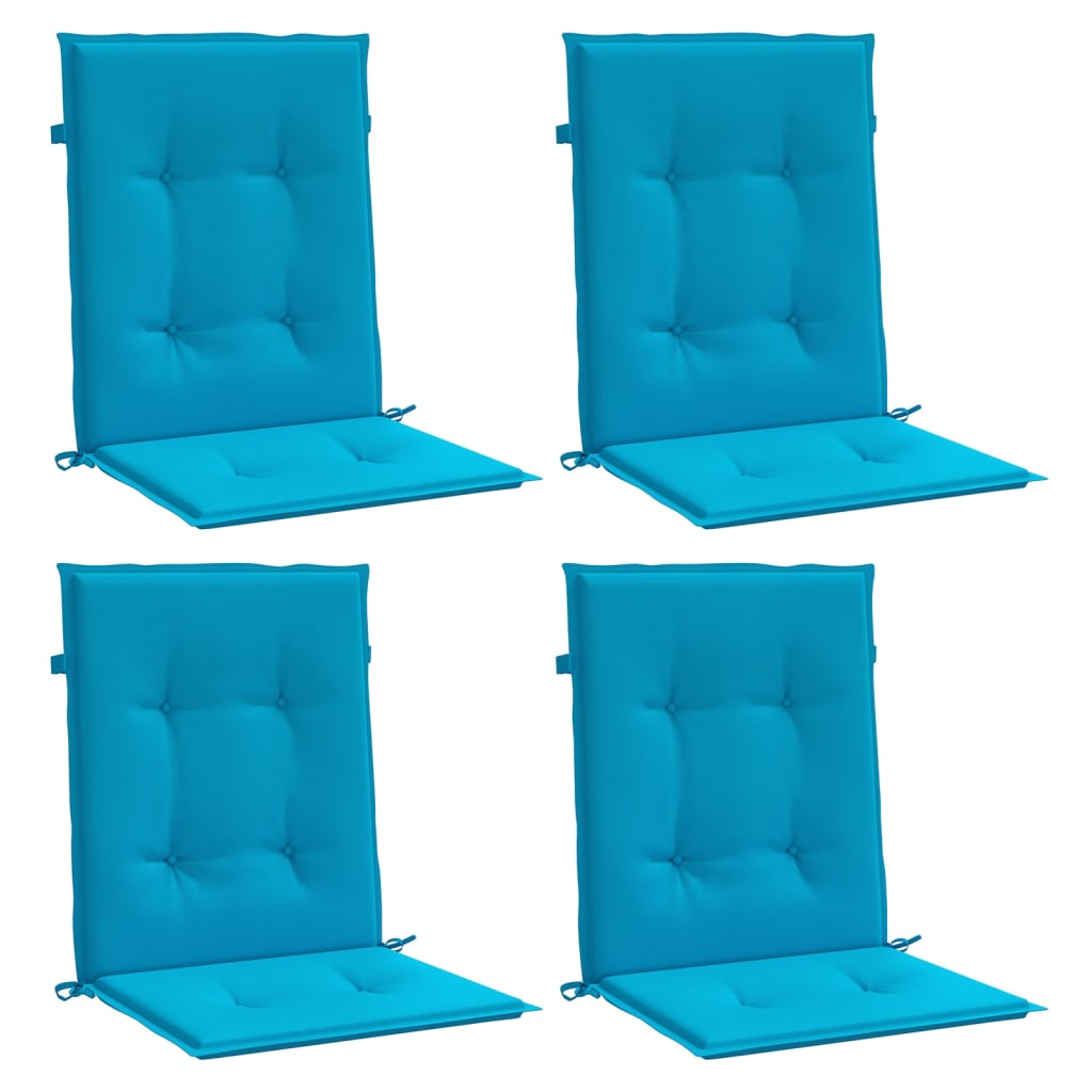 Cojines de silla de jardín de Vidaxl baja hacia atrás 4 pcs 100x50x3 cm oxford tela azul