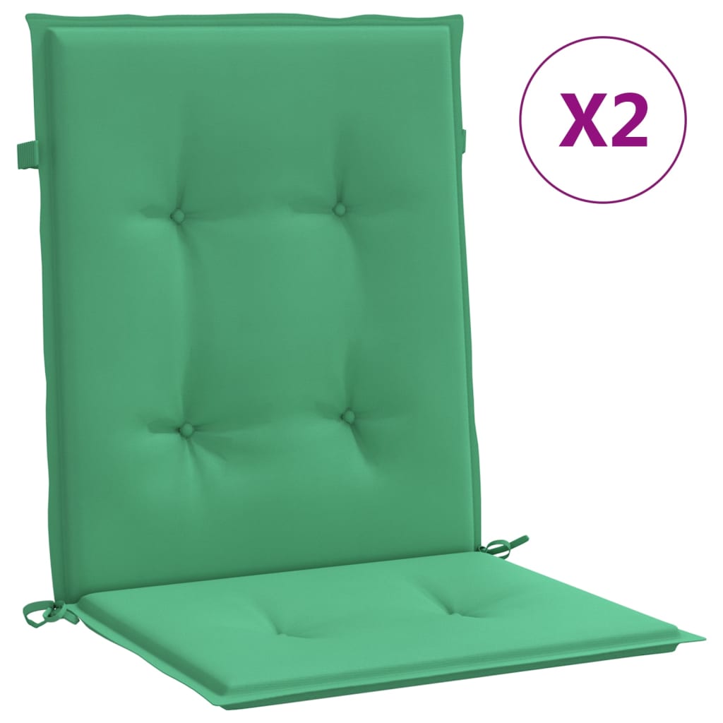 Vidaxl Garden chair cushions Low back 2 st 100x50x3 cm Oxford fabric green