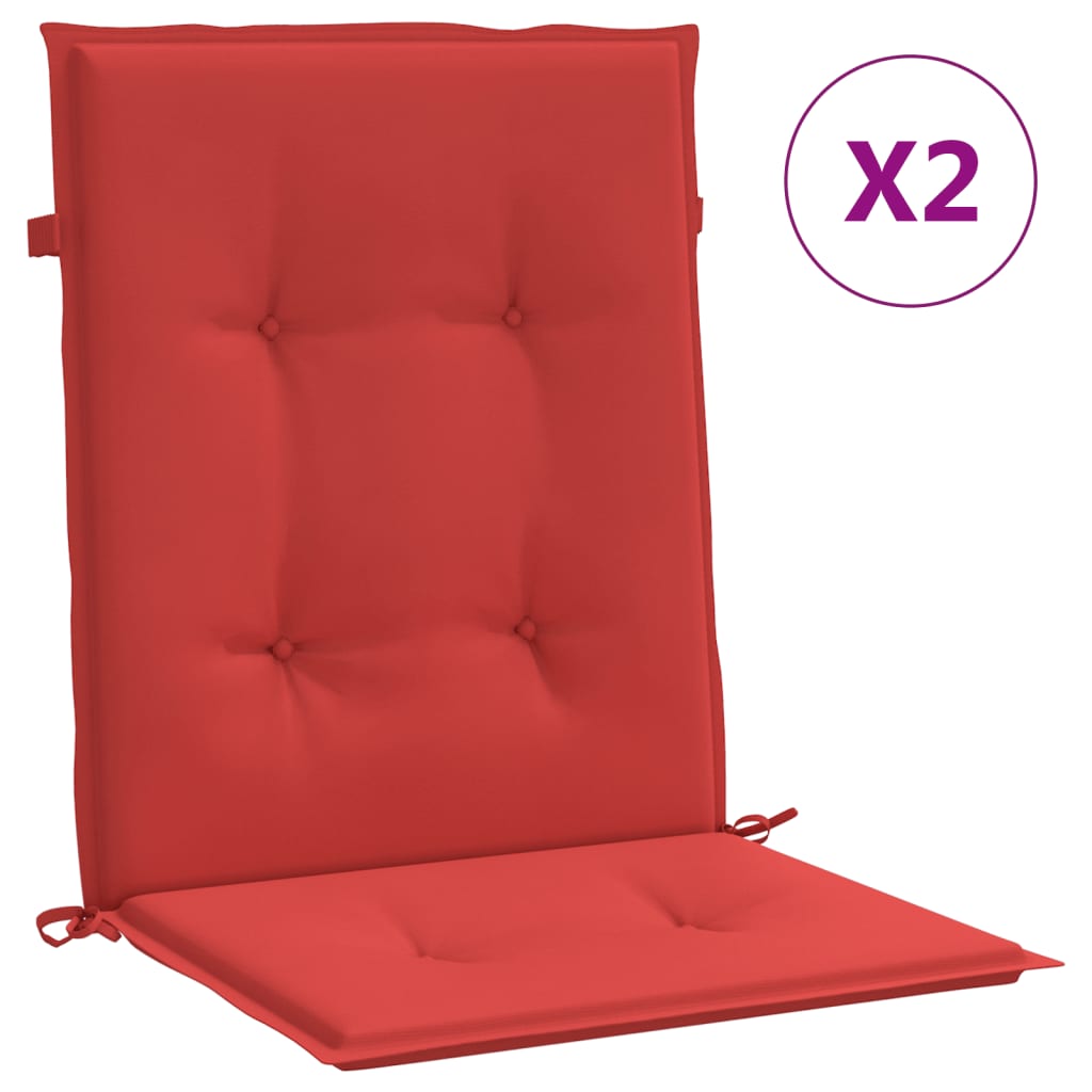 VidaXL Garden chair cushions Low back 2 st 100x50x3 cm Oxford fabric red