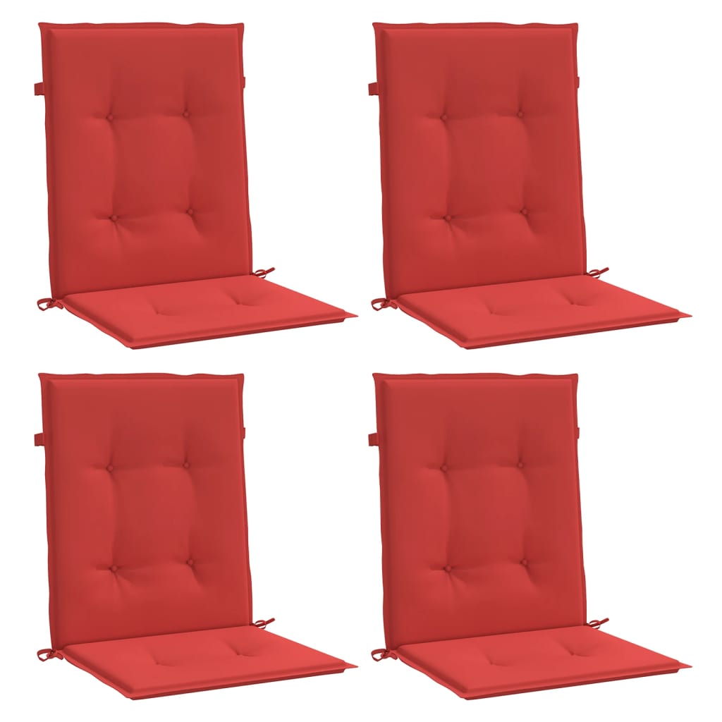 Cojines de silla de jardín de Vidaxl baja hacia atrás 4 pcs 100x50x3 cm oxford tela roja