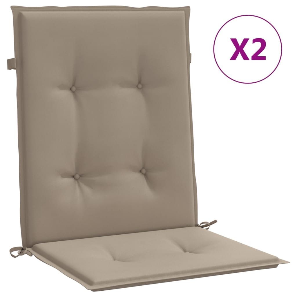 Vidaxl Garden Chair Puter Low Back 2 St 100x50x3 cm Oxford Fabric Taupe