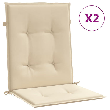 Vidaxl Gartenstuhl Kissen unterhalb des Rückens 2 ST 100x50x3 cm Oxford Stoff Beige