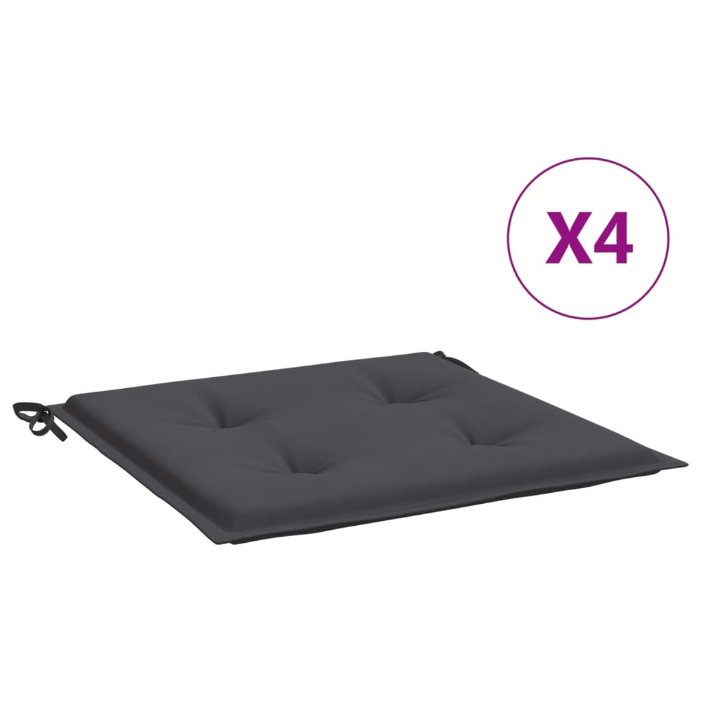 Vidaxl tuinstoelkussens 4 st 40x40x3 cm oxford stof antracietkleurig