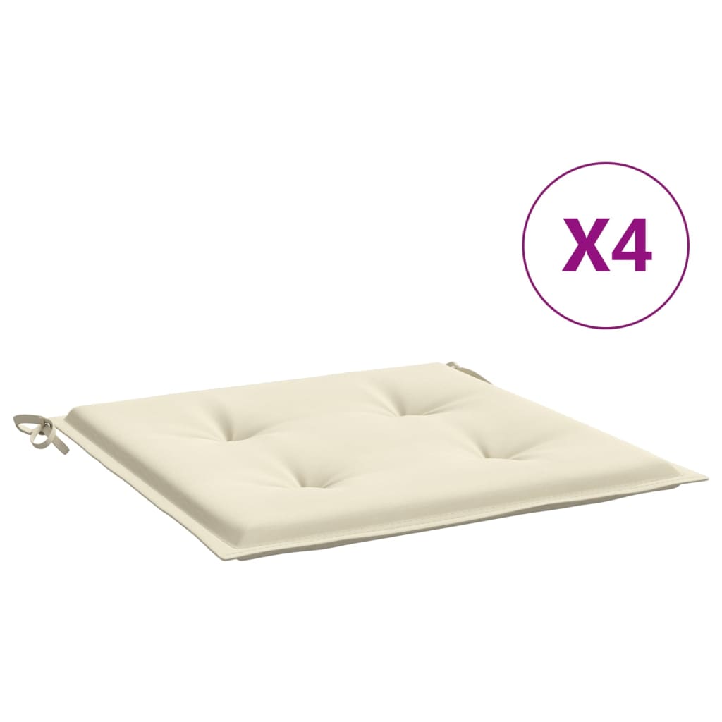 Cuscini da sedia da giardino Vidaxl 4 pezzi 40x40x3 cm in tessuto oxford crema