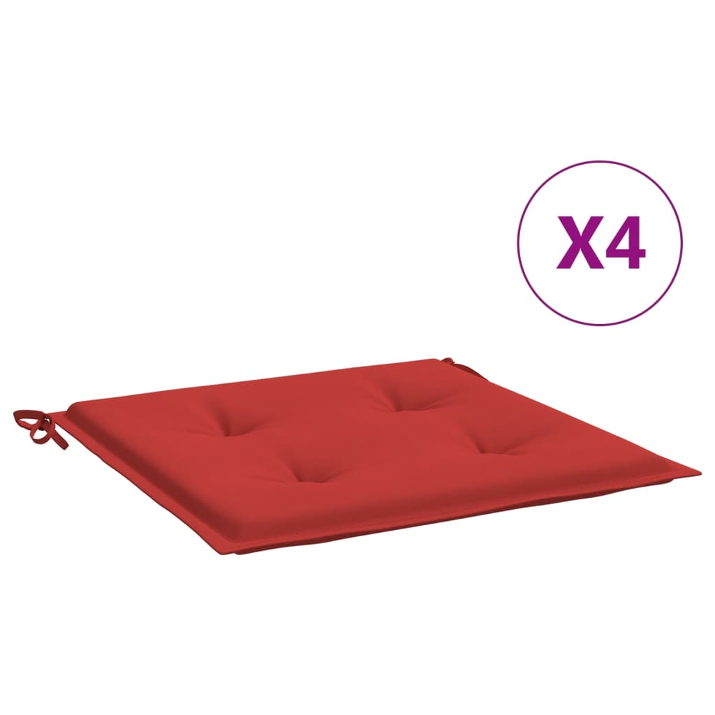 Vidaxl Garden stol blazine 4 pcs 40x40x3 cm Oxford tkanina rdeča