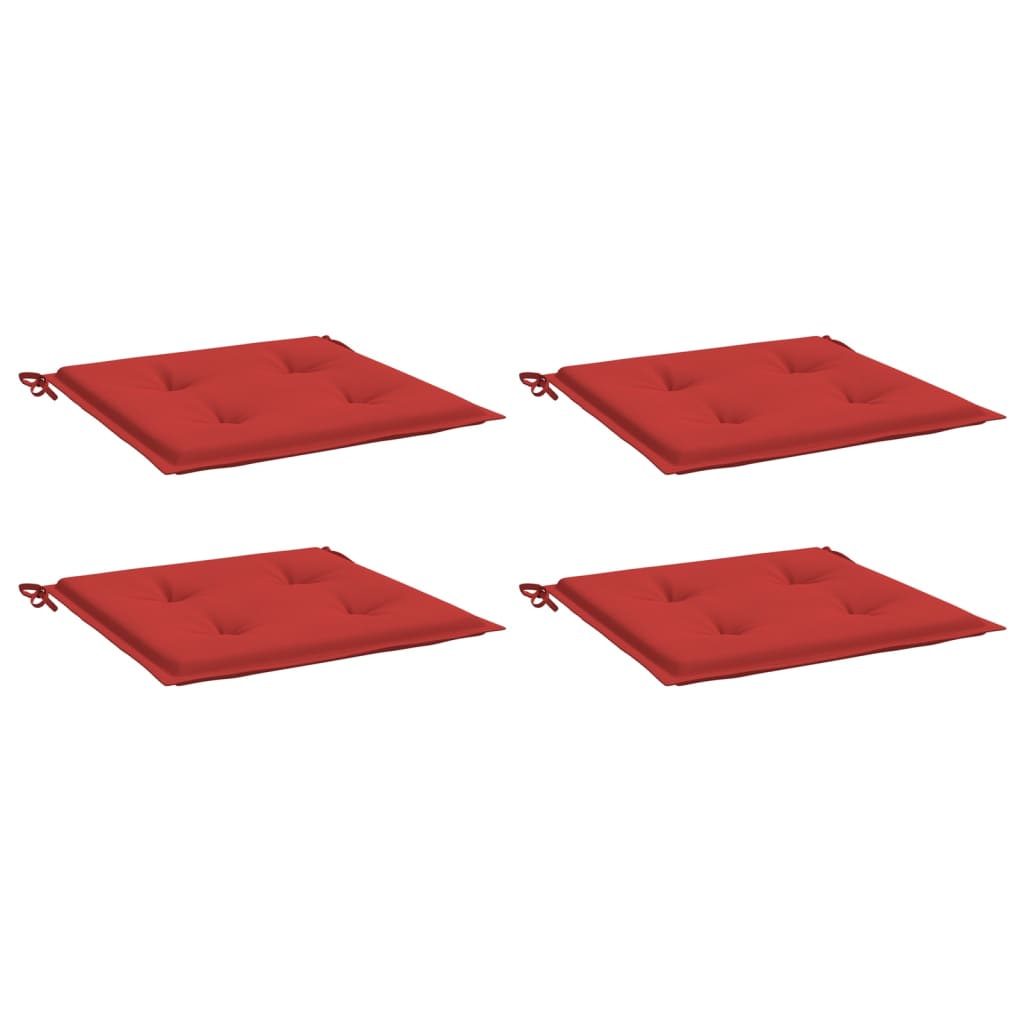 Vidaxl Garden Stol Puder 4 PCS 40x40x3 cm Oxford stof rød