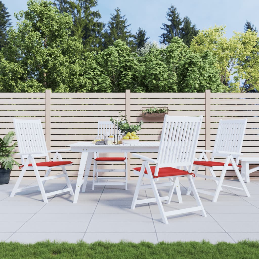 Vidaxl Garden stol blazine 4 pcs 40x40x3 cm Oxford tkanina rdeča