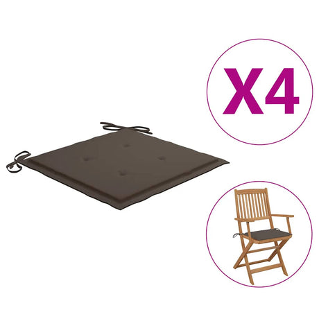 Vidaxl Gartenstuhl Kissen 4 Stcs 40x40x4 cm Oxford Stofftaupe