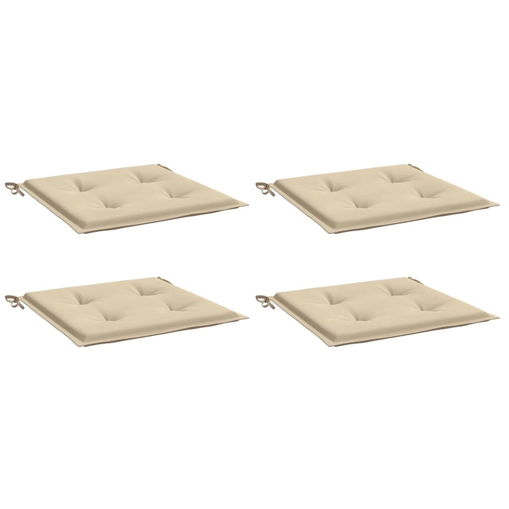 Vidaxl Gartenstuhl Kissen 4 Stcs 40x40x4 cm Oxford Stoff Beige