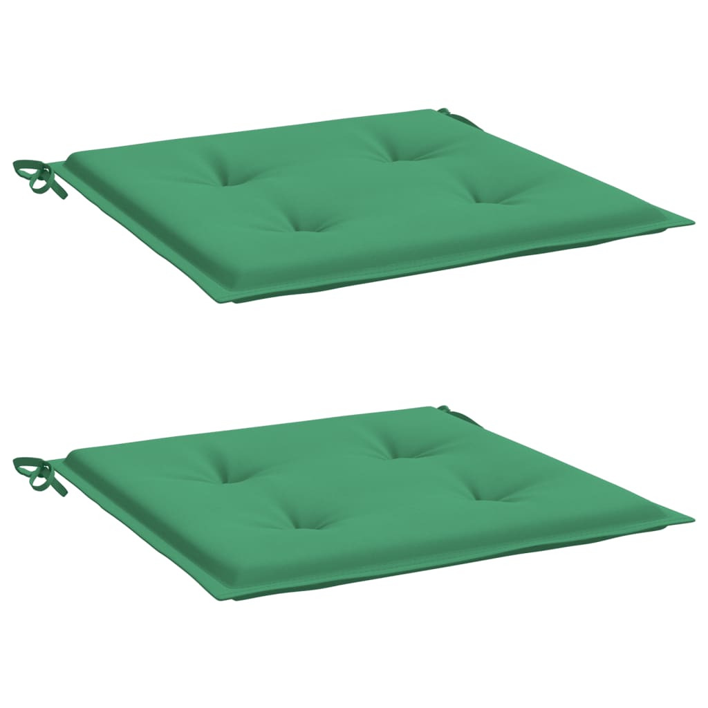 Cojines de silla de jardín Vidaxl 2 st 50x50x3 cm oxford tela verde