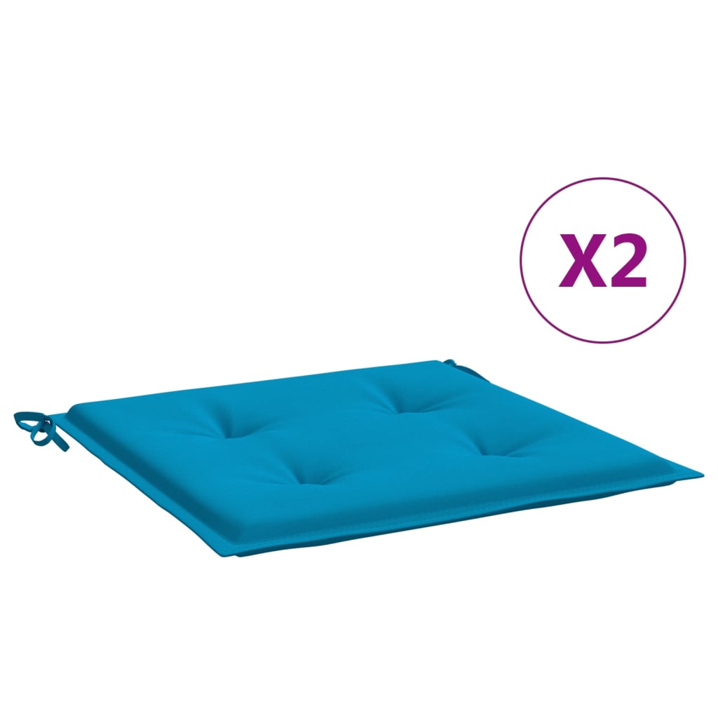 Coussins de chaise de jardin vidaxl 2 st 50x50x3 cm tissu bleu