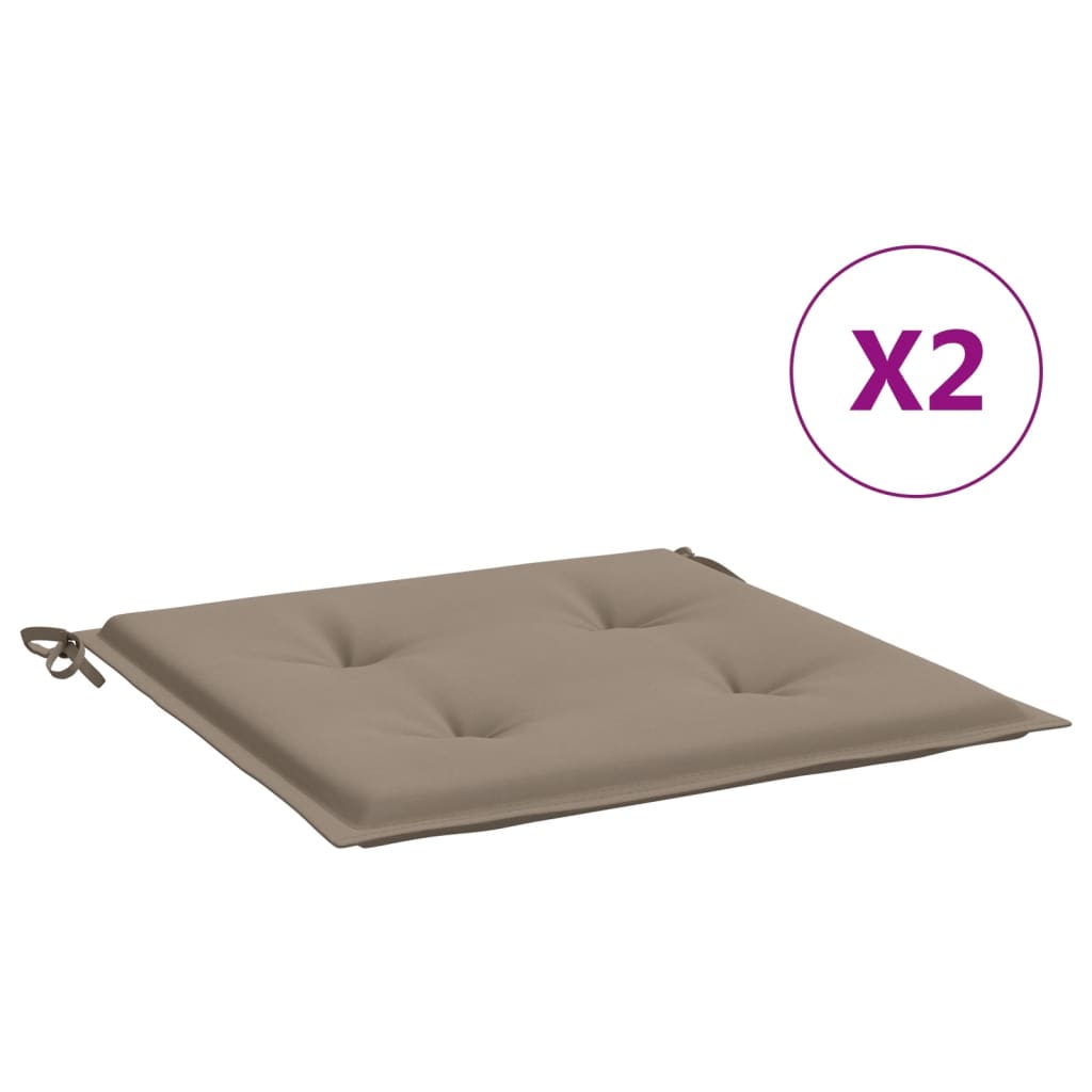 Vidaxl tuinstoelkussens 2 st 50x50x3 cm stof taupe