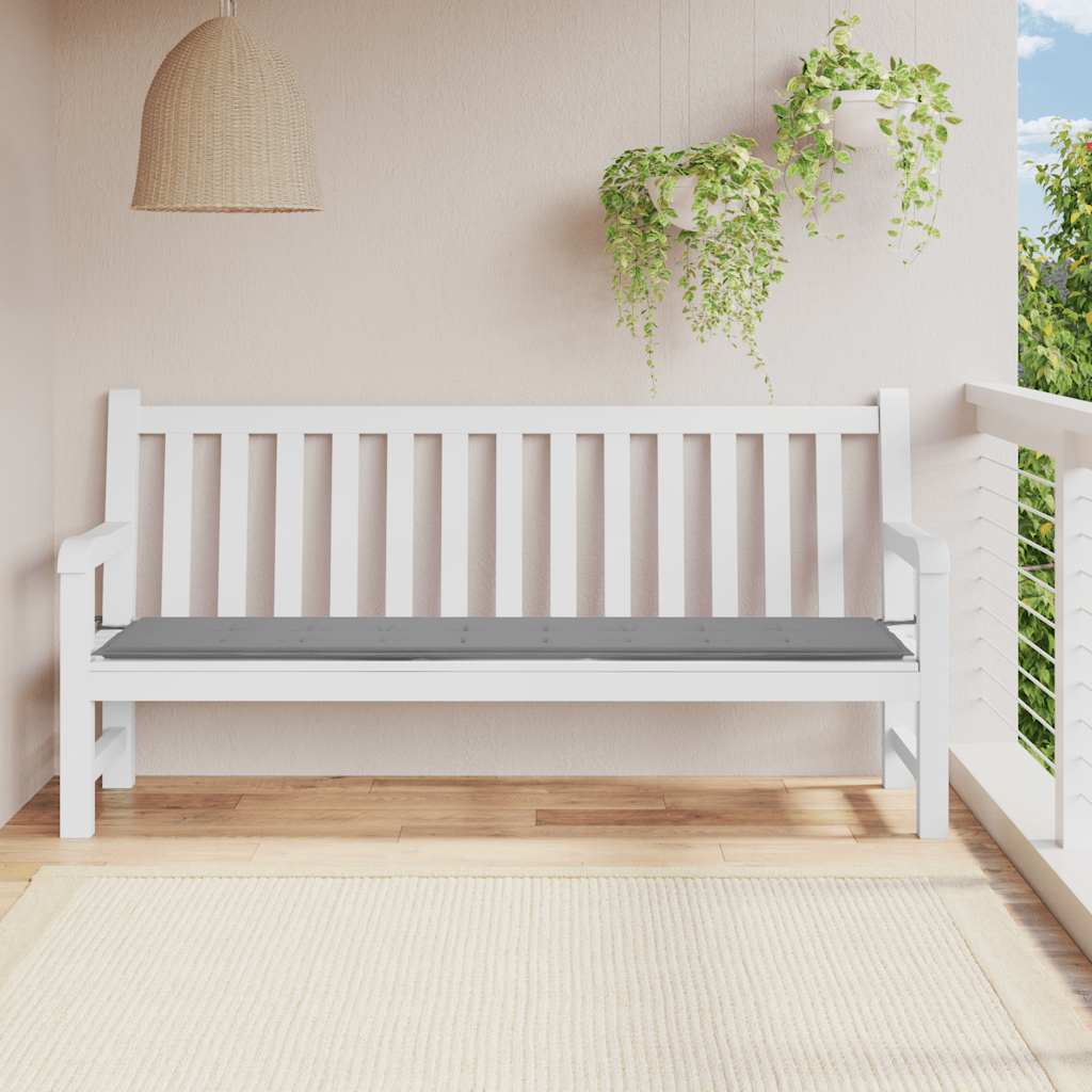 Vidaxl Garden Bench Kissen 200x50x4 cm Oxford Stoff grau