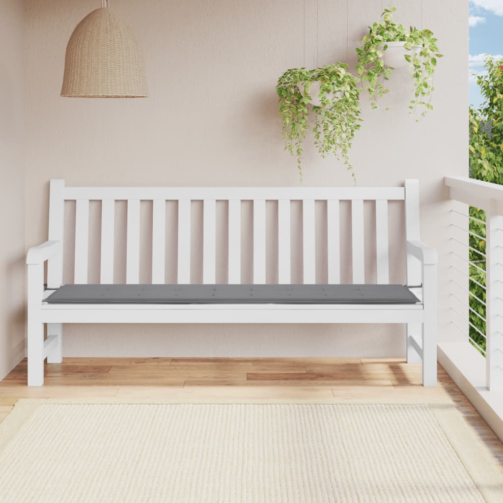 Vidaxl Garden Bench polštář 200x50x3 cm Oxfordská látka šedá