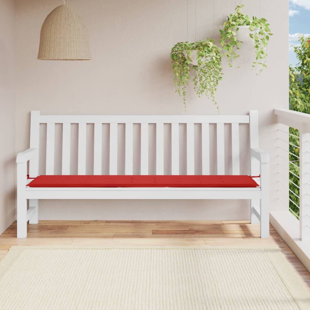 Vidaxl Garden Bench Poduszka 200x50x3 Cm Oxford Tkanina czerwona