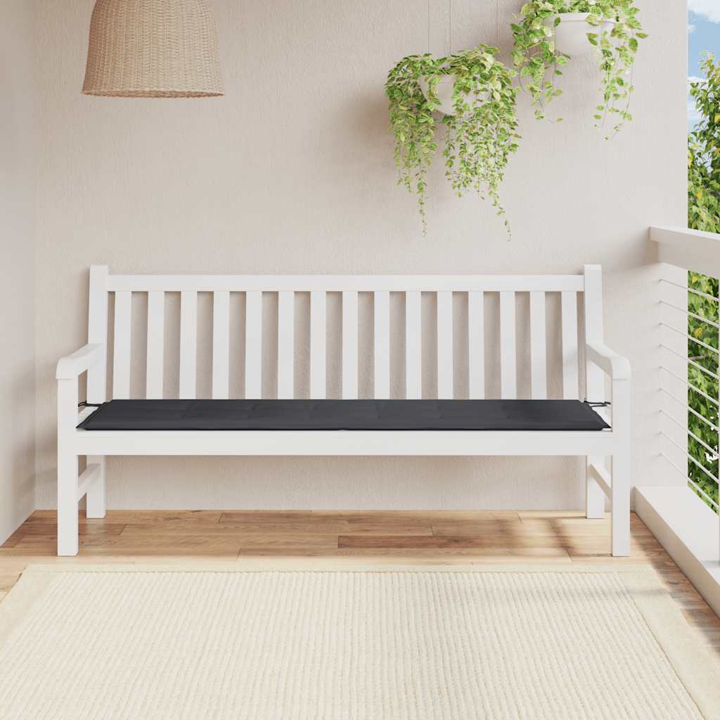 Vidaxl Garden Bench Kissen 180x50x4 cm Oxford Stoff schwarz