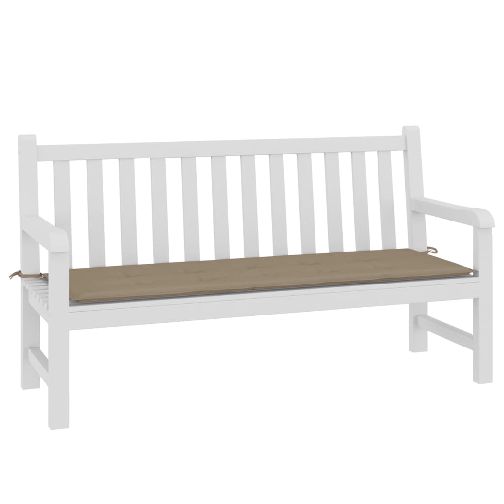 Vidaxl jardin banc coussin 150x50x3 cm oxford tissu taupe