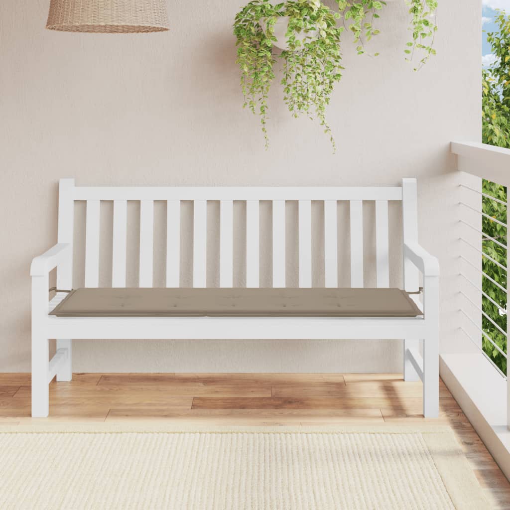 Vidaxl jardin banc coussin 150x50x3 cm oxford tissu taupe