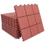 VidaXL Terrassenplatten 10 Stk. 30,5x30,5 cm Kunststoff Rot