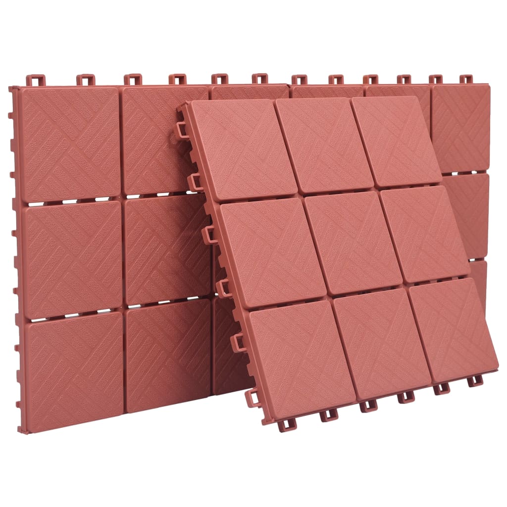 VidaXL Terrassenplatten 10 Stk. 30,5x30,5 cm Kunststoff Rot