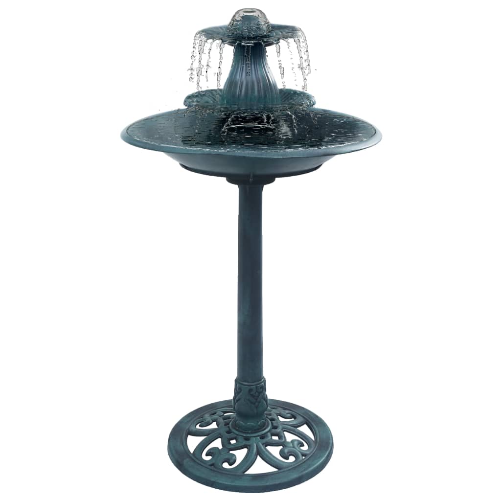 Vidaxl bird bath with fountain 50x91 cm plastic green