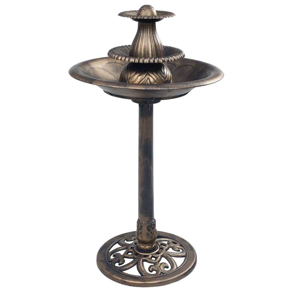 Vidaxl bird bath with fountain 50x91 cm plastic bronze colored