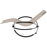 Vidaxl tuinligbed geometrisch staal crème