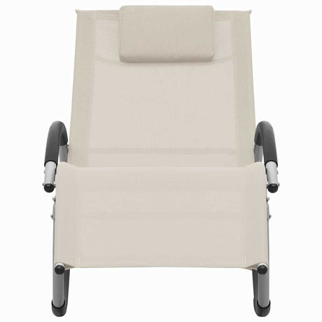 Vidaxl ligbed met kussen textileen crème