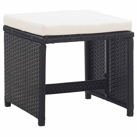 Vidaxl tuinkrukken 2 st met kussens poly rattan zwart