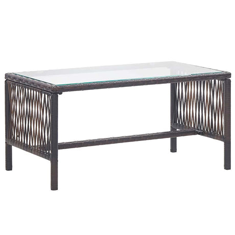 Vidaxl 4-delige loungeset met kussens poly rattan bruin