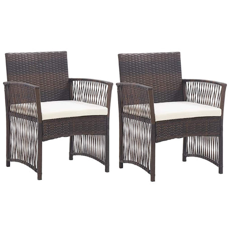 Vidaxl tuinstoelen met kussens 2 st poly rattan bruin