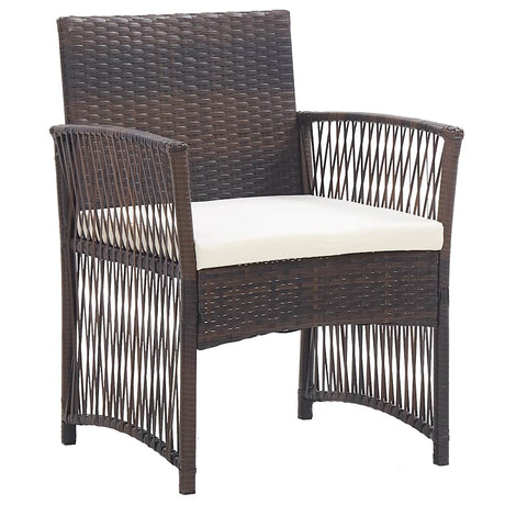 Vidaxl tuinstoelen met kussens 2 st poly rattan bruin