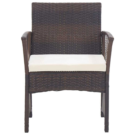 Vidaxl tuinstoelen met kussens 2 st poly rattan bruin