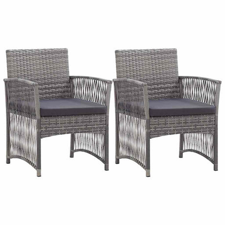 Vidaxl tuinstoelen met kussens 2 st poly rattan antraciet