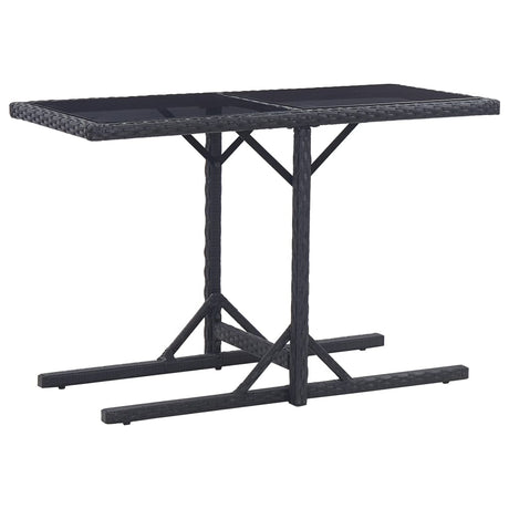 Vidaxl tuintafel 110x53x72 cm glas en poly rattan zwart