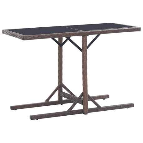 Vidaxl tuintafel 110x53x72 cm glas en poly rattan bruin