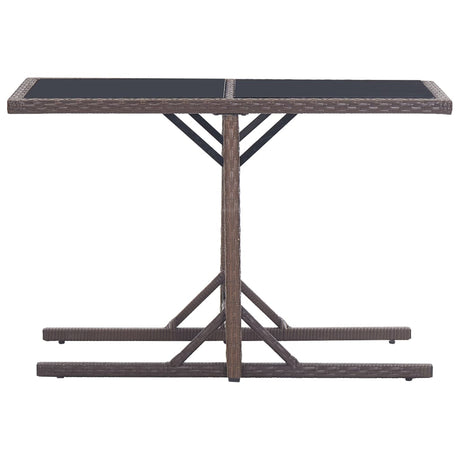 Vidaxl tuintafel 110x53x72 cm glas en poly rattan bruin