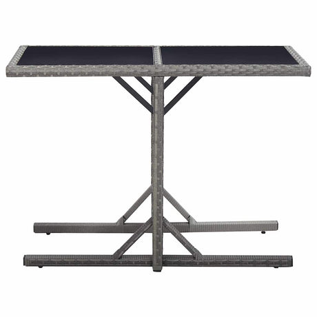 Vidaxl tuintafel 110x53x72 cm glas en poly rattan antraciet