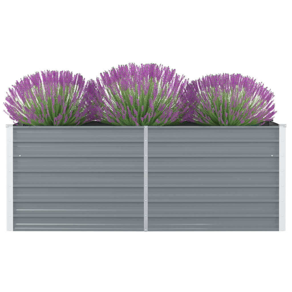 Vidaxl Planter höjde 160x80x45 cm galvaniserat stålgrå