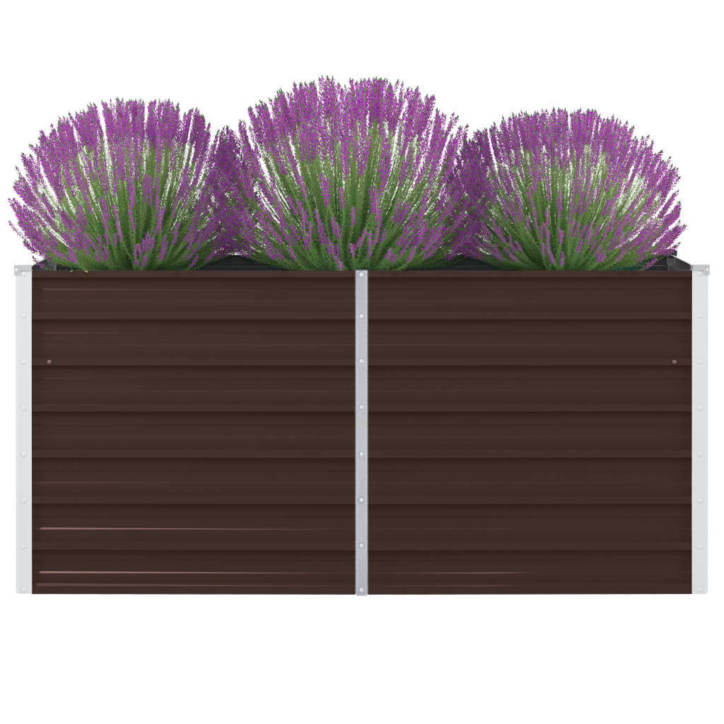 Vidaxl Planter höjde 160x80x45 cm galvaniserat stålbrunt