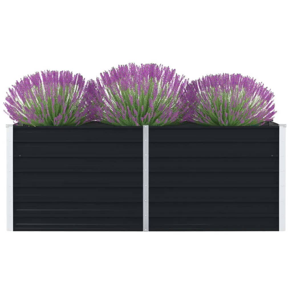 Vidaxl Planter raised 160x80x45 cm Galvanized steel anthracite