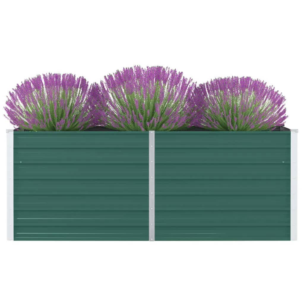 Vidaxl Planter hevet 160x80x45 cm galvanisert stålgrønn