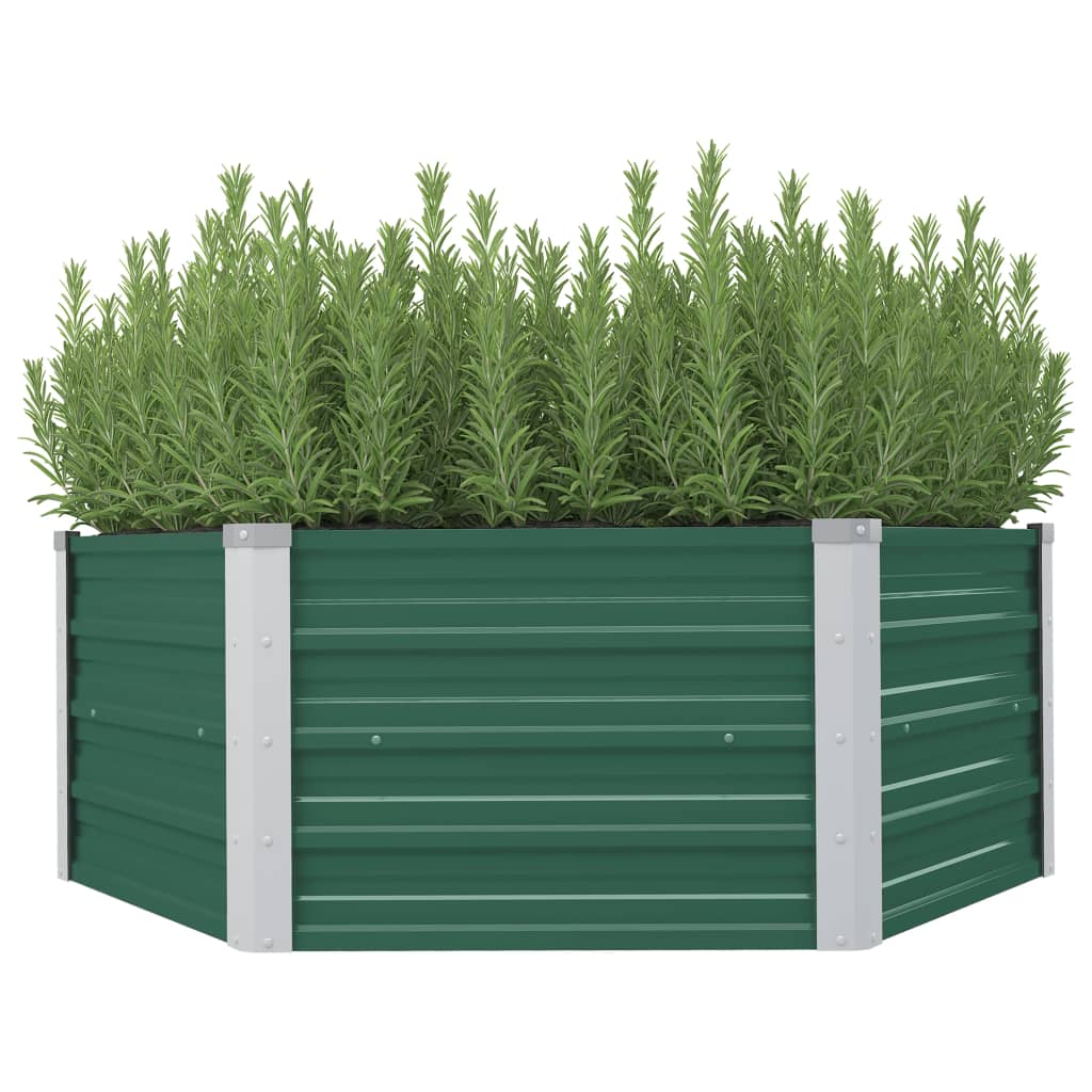 Vidaxl planter hævet 129x129x46 cm galvaniseret stålgrøn